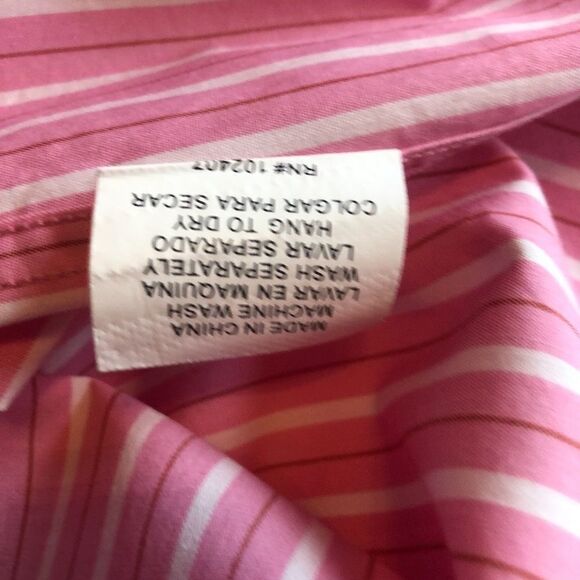 ROAR BUTTON Shirt, Pink/White, Size M - Picture 6 of 8